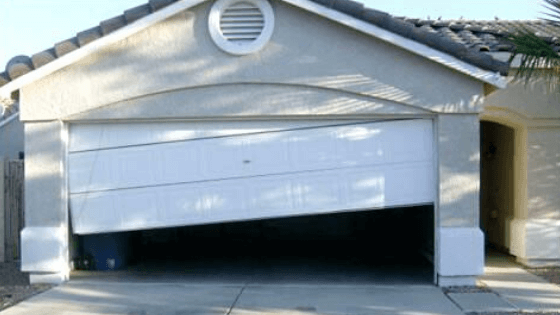 bent garage door
